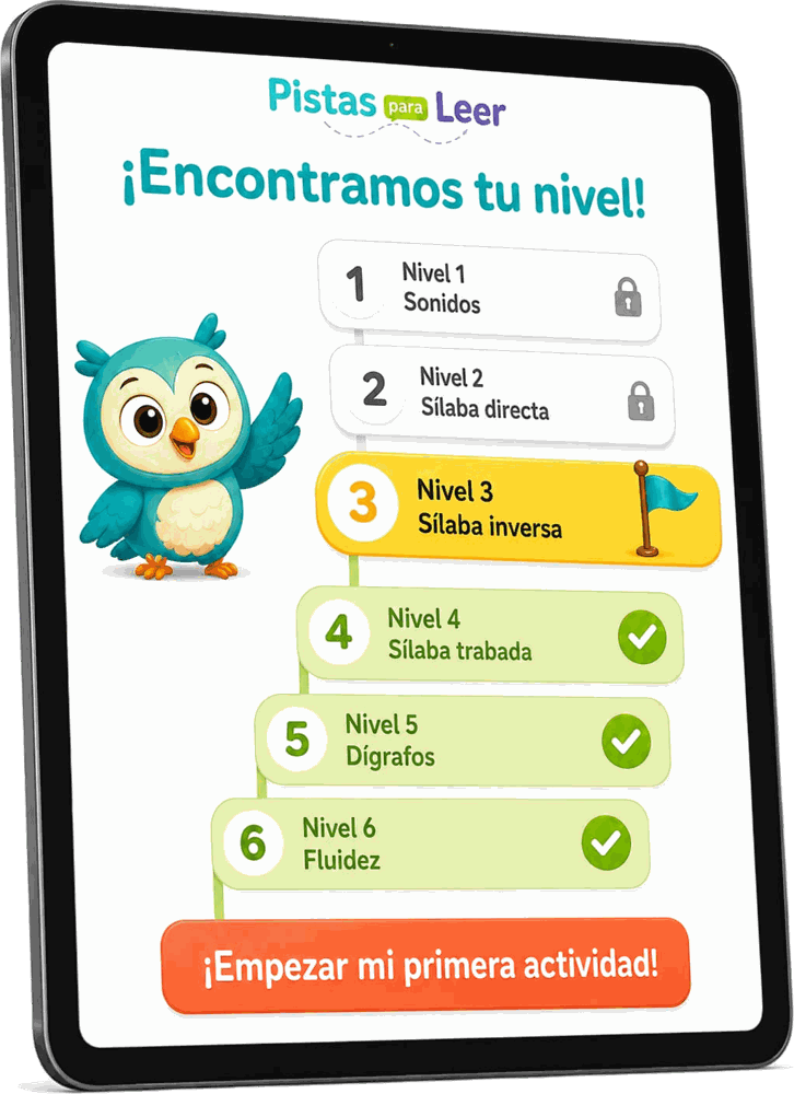 Pantalla de la app mostrando el resultado del diagnóstico con los 6 niveles